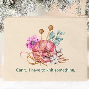 Funny Knitting Zipper Pouch Gift Card Holder, Money Pouch, Knitting Lover Gift, Knitting Quote, Accessory Organizer, Makeup Bag