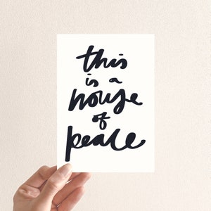 This is a House of Peace, Christian Wall Art, Hand Drawn Poster, Christian Home Decor, Christian Faith Poster, Aesthetic Print