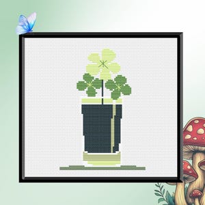 St. Patricks Day Kreuzstich Muster - Kleeblätter - Sofort PDF Download