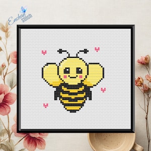 Little Bumblebee Cross Stitch Pattern - Small Beginners Pattern - Instant PDF Download - Kids/Baby Room