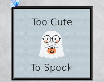 Ghost Cross Stitch Pattern - Instant PDF Download - Spooky Halloween Design - Beginner Friendly