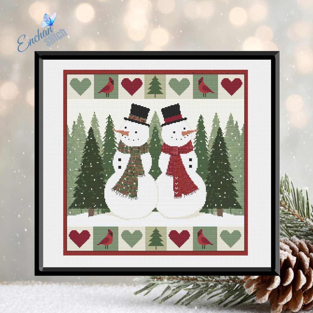 Cozy Winter Snowman Cross Stitch Pattern - Instant PDF Download ...