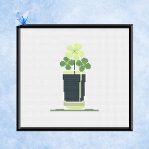 Saint Patricks Day Cross Stitch Pattern - Instant PDF Download - Shamrock Flowers - Irish Luck Design