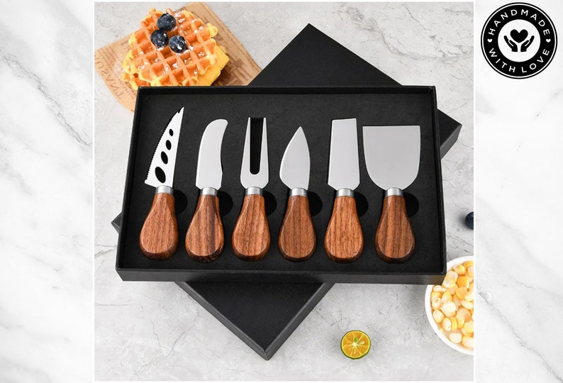4/6piece Cheese Knife Gift Set With Elegant Wood Handles Stainless