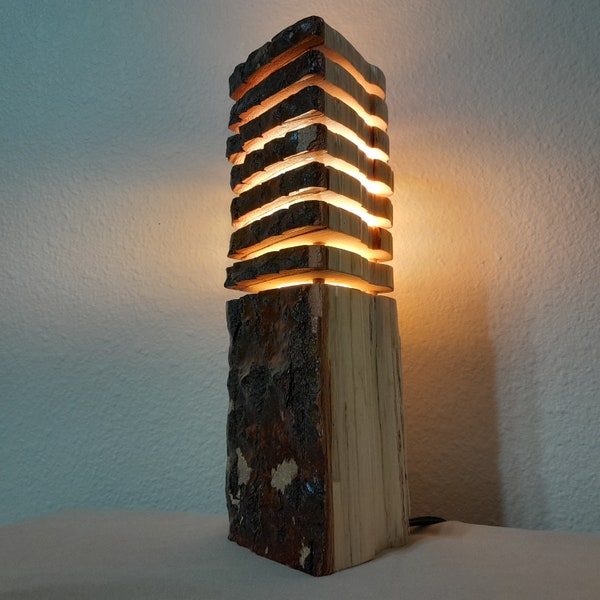 Live Edge Table Lamp | Live Edge Wood LED Lamp | Rustic Wood Lamp | Desk Lamp | LED Lamp | Table Lamp | Unique Lamp | Wood Lamp | Study Lamp