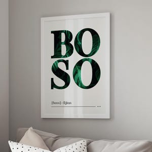 Fiji BOSO (Boss; Emerald Jungle) Digital Print | Fijian Gift | Pasifika Print | Melanesian Wall Art | iTaukei Language | Instant Download