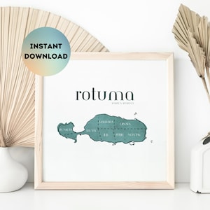 Rotuma Square Map Print | Sage (Digital Download)