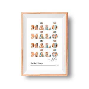 Tonga MALO E LELEI (Hello; Sunset Peach) Poster | Tongan Gift | Pasifika Print | Polynesia Wall Art | Tongan Language | Instant Download