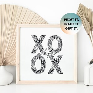 Samoa XOXO ALOFA (LOVE) Square Poster | Fiji Gift | Pasifika Home Decor | Samoa Gifts | Polynesia | Samoan Wall Art