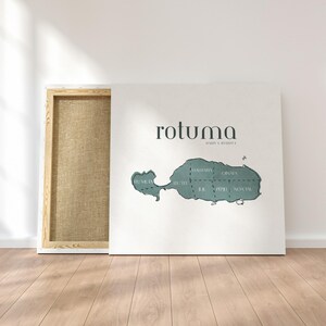 ROTUMA Map Keepsake Square Poster, Sage | Pasifika Home Decor | Fiji Islands | Polynesian | Melanesian | Digital Printable | South Pacific