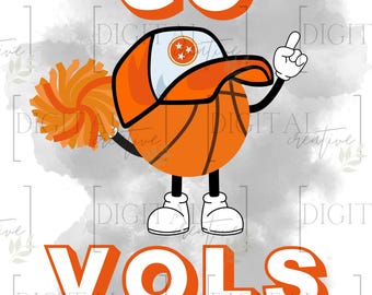 Go Vols Basketball PNG: Tennessee Cheer Graphic (Digital Download)