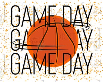 Game Day Basketball PNG: Sublimation Design (Digital Download)