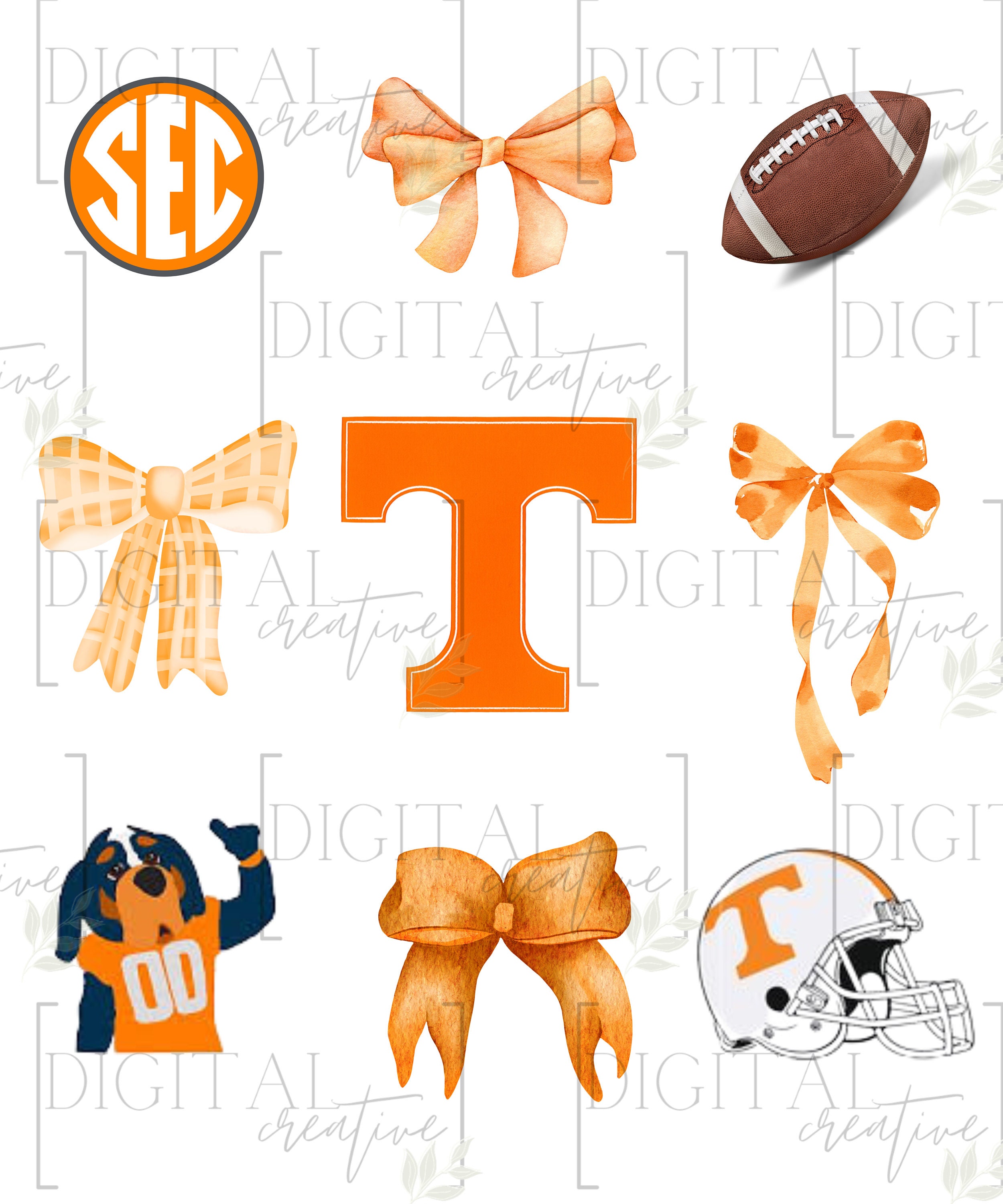 Tennessee Vols & bows | orange| PNG | vols | TN | sublimation png | digital png | football| shirts stickers glass cup bottle bag