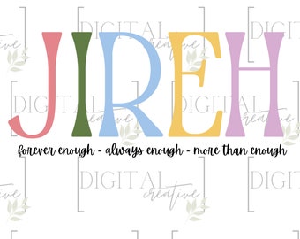 Jireh Christian Verse PNG: Sublimation Design (Digital Download)