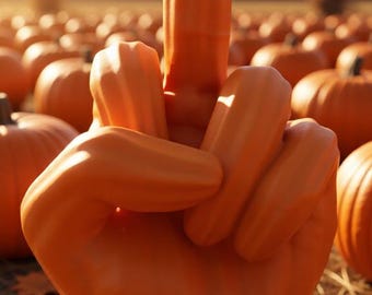 Fun 3D Print 3MF File  | Middle Finger Hand | Pumpkin Hand