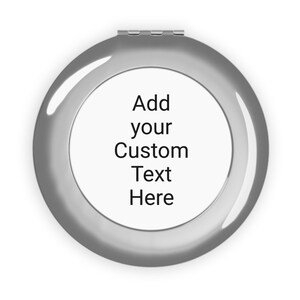 Espejo de viaje compacto personalizado, espejo con texto personalizado, espejo compacto de maquillaje de viaje, regalo para ella, accesorio de belleza portátil