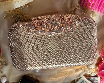 Evening Clutch Crystal Clutch Sequence Diamond Clutch Gold Clutch Clutches for Women Clutch Hand Strap Handmade Clutches Clutch Bag for Mom