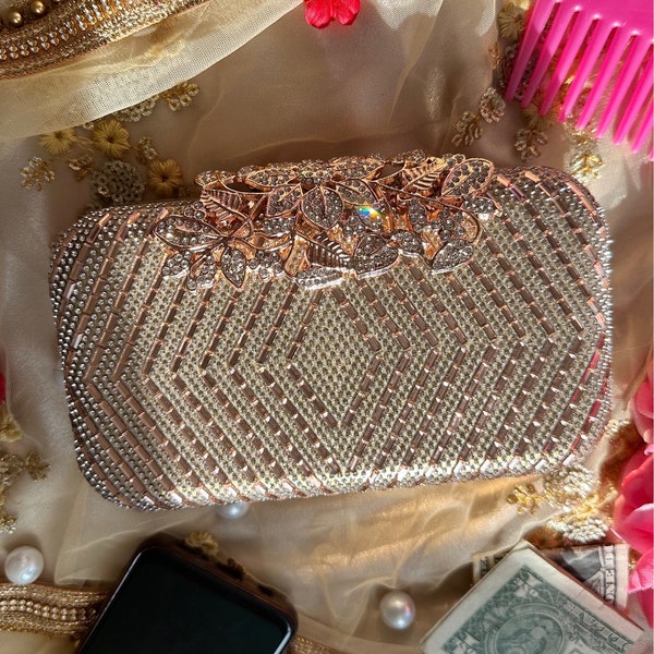 Evening Clutch Crystal Clutch Sequence Diamond Clutch Gold Clutch Clutches for Women Clutch Hand Strap Handmade Clutches Clutch Bag for Mom