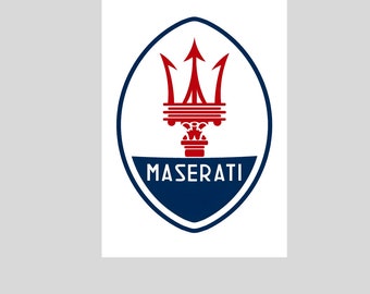 Maserati logo HD Aluminum Dibond 70x100cm / 28x40" - Free Shipping