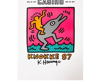 Keith Haring Poster Casino Knokke - lithograph - 50x70 cm (20x28 inch)  FREE SHIPPING