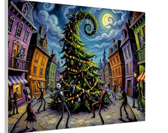 Christmas Canvas Painting 70x100 cm / 28x40" - FREE SHIPPING - Original ART