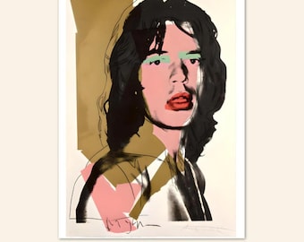 Andy Warhol Mick Jagger poster Signed in pencil printed lithograph - 50x70 cm (20x28 inch) FREE SHIPPING