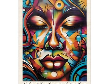 Graffiti on wood. Mixed media. 30x40cm / 12x16” - UNIQUE - Free Shipping