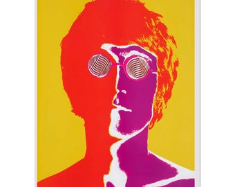 John Lennon Beatles offset lithograph in colors - FREE SHIPPING
