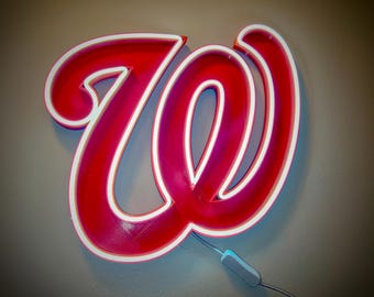 Letrero de neón LED de los Washington Nationals