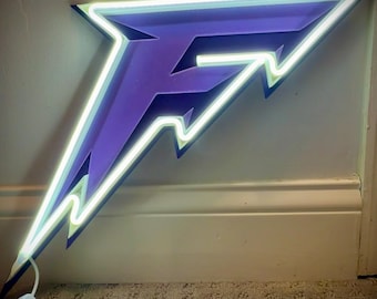 Letrero de neón LED "Frost" de Minnesota – Decoración de pared de hockey morado y blanco – Iluminación para sala de juegos – Regalo para fanáticos del deporte