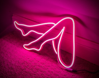 Letrero de neón LED con forma de piernas