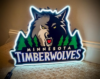 Letrero de neón LED clásico de los Minnesota Timberwolves