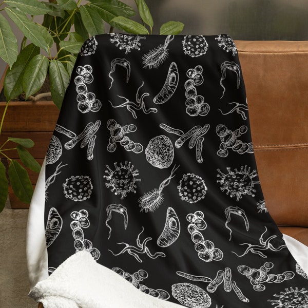 Bacteria Virus Print Pattern Hooded Blanket main image 1