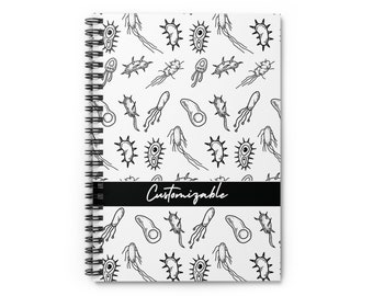 Microbiology Custom Spiral Notebook | Microbiology Gifts, Microbiologist, Science Notebook, Healthcare Gift, Bacteria, Customizable, Student