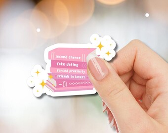 Romance Book Tropes Stack Sticker, Reader Sticker, Book Lover Sticker, Tumbler sticker, Water bottle sticker, Kindle Sticker