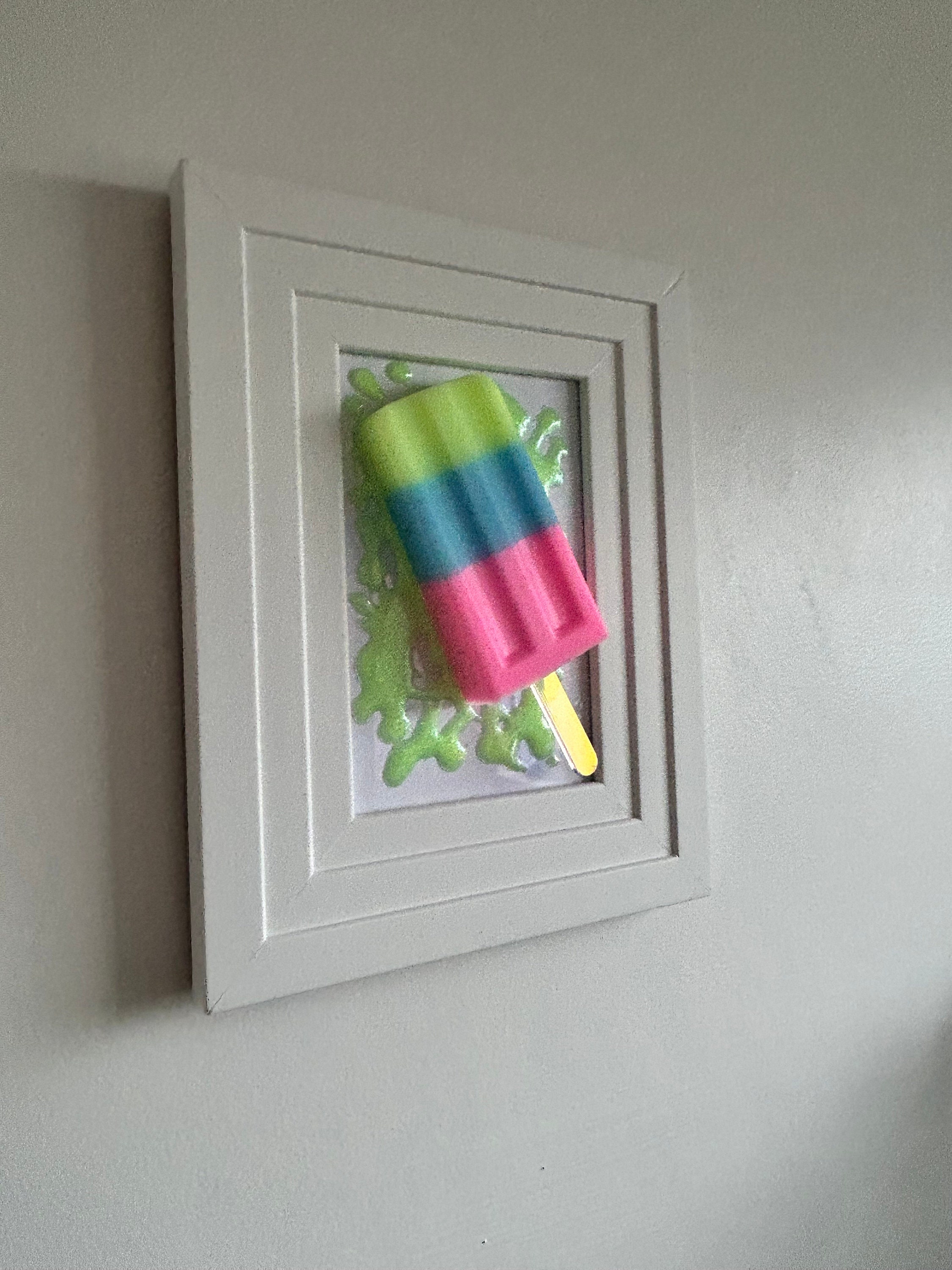 Resin Lolly Wall Art, Neon Ice Lolly, 3D Resin Art, Pop Art, Resin