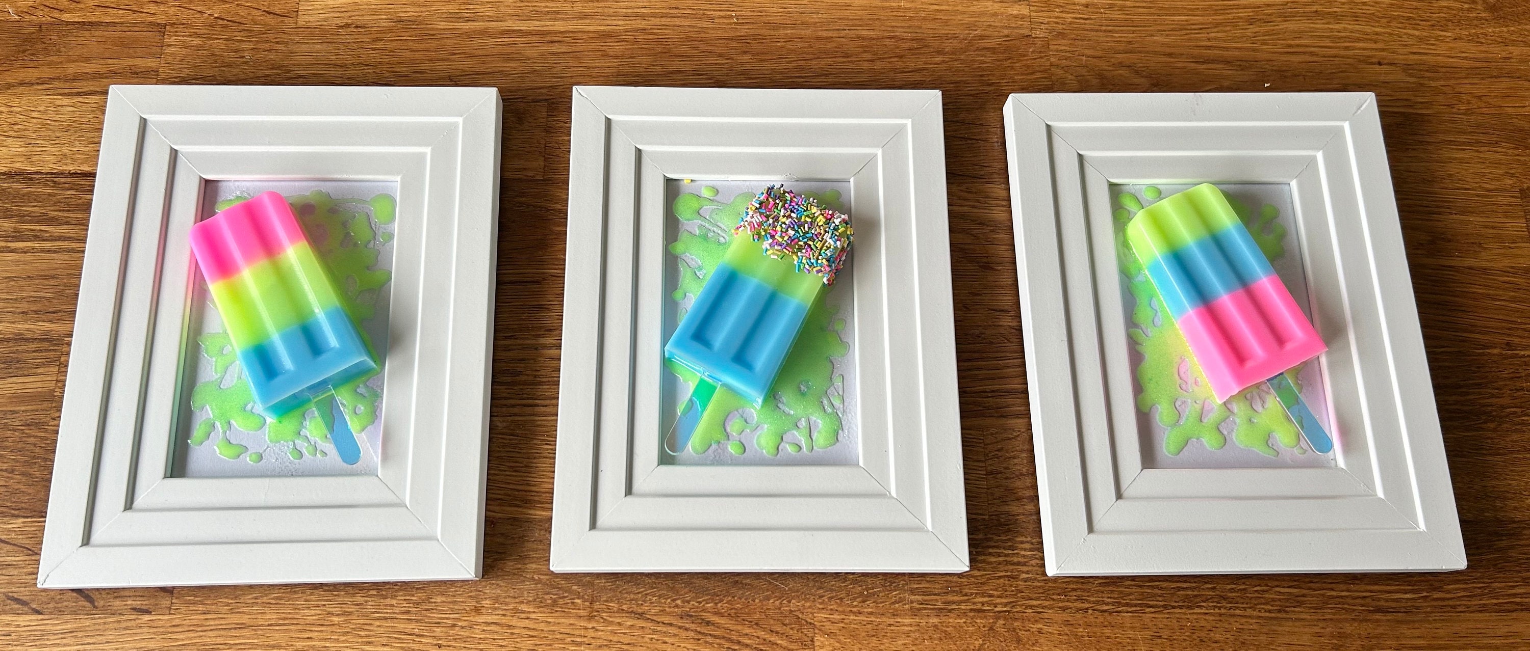 Resin Lolly Wall Art, Neon Ice Lolly, 3D Resin Art, Pop Art, Resin