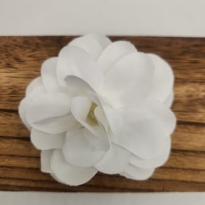 4" White Camelia Flowers for Wedding, Millinery Hats, Fascinators, Headbands, Derby Hats, Dance Wear Costume