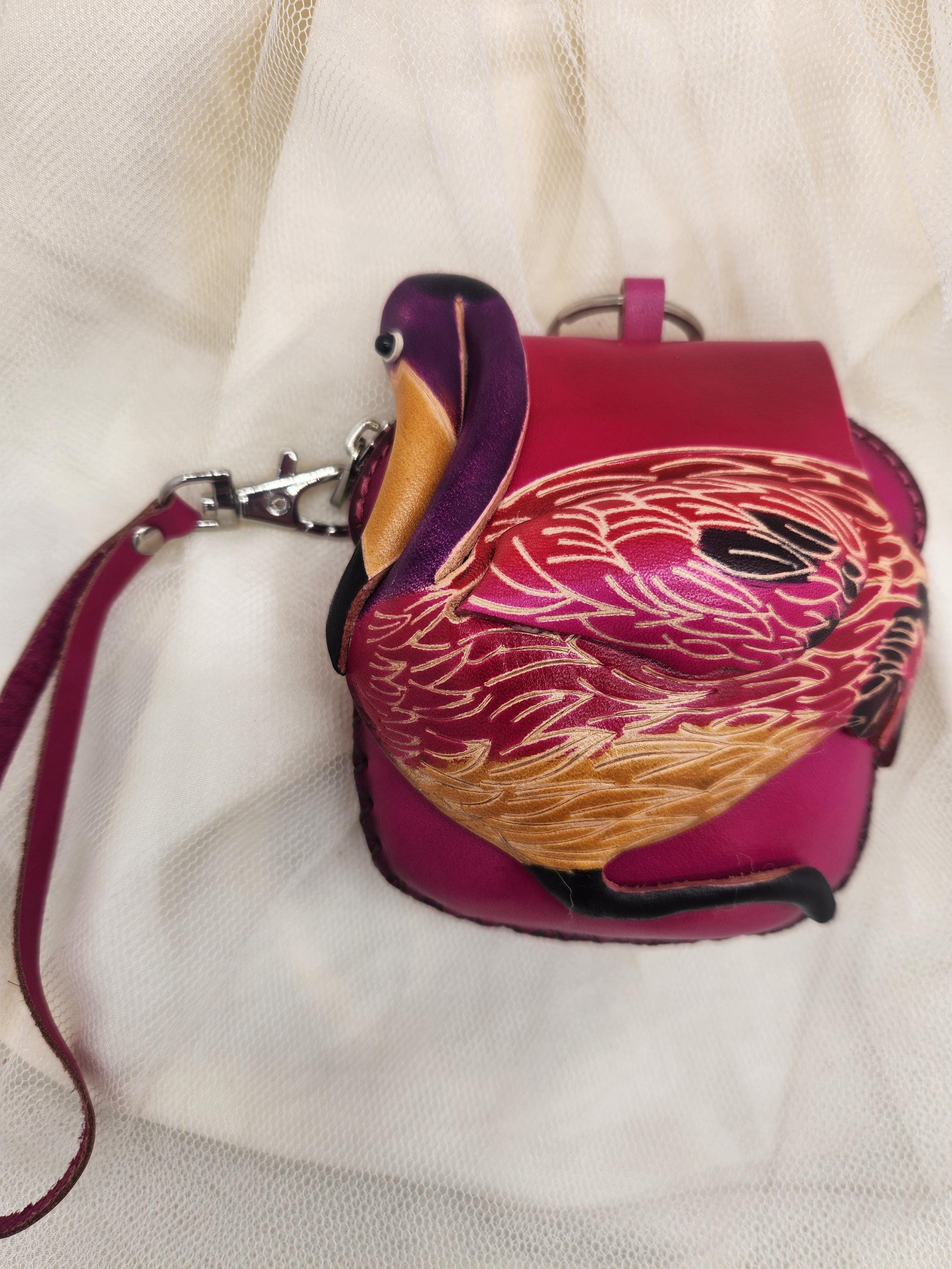 Hand Crafted Leather Coin Purse Wild Animal Design, Choose Style