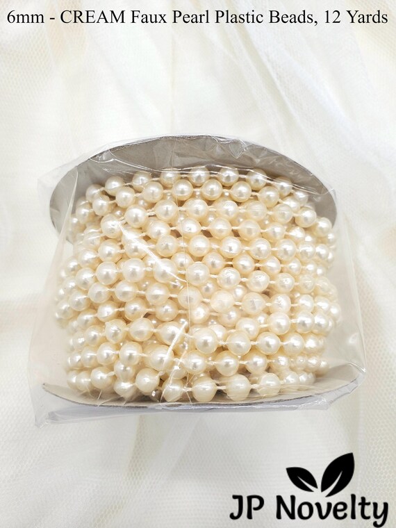 AIPERQ 40m/rotolo 4mm Catena Di Perle Artificiali Ornamenti Catena Di Perle Simulate Per Festa Di Nozze Beige 86443702