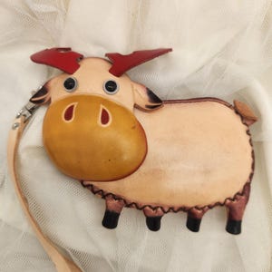 Monedero de cuero, organizador de billetera pequeño hecho a mano, regalo, diseño de animales de la selva, elige el estilo