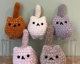 Crochet Kitten Plush, Cat Plushie with Custom Option