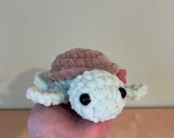 Crochet Turtle Plush, Fluffy Amigurumi Plush Turtle