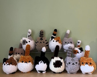 Crochet Kitten Plush, Multicolor Cat Plushie with Custom Option