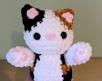 Crochet Big Cat Plush, Calico Cat Plushie