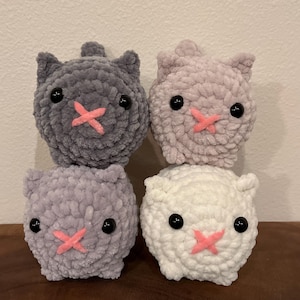 Crochet Loaf Cat Plush, Gray Amigurumi Plush Cat