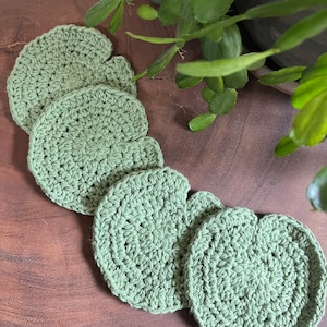 Crochet Lily Pad Coasters, Set of Crocheted Coasters