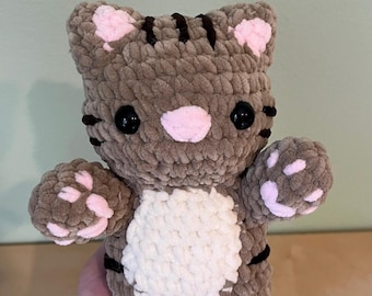 Crochet Big Cat Plush, Tabby Cat Plushie