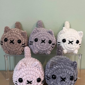 Peluche de gato de ganchillo, peluche de gato con opción personalizada