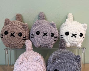Crochet Loaf Cat Plush, Cat Plushie with Custom Option